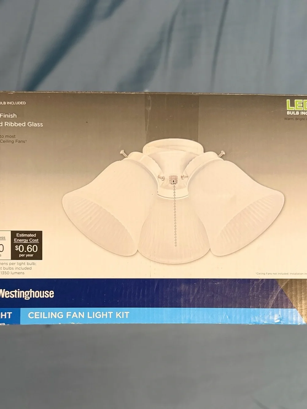 White 3-Light Ceiling Fan Light Kit
